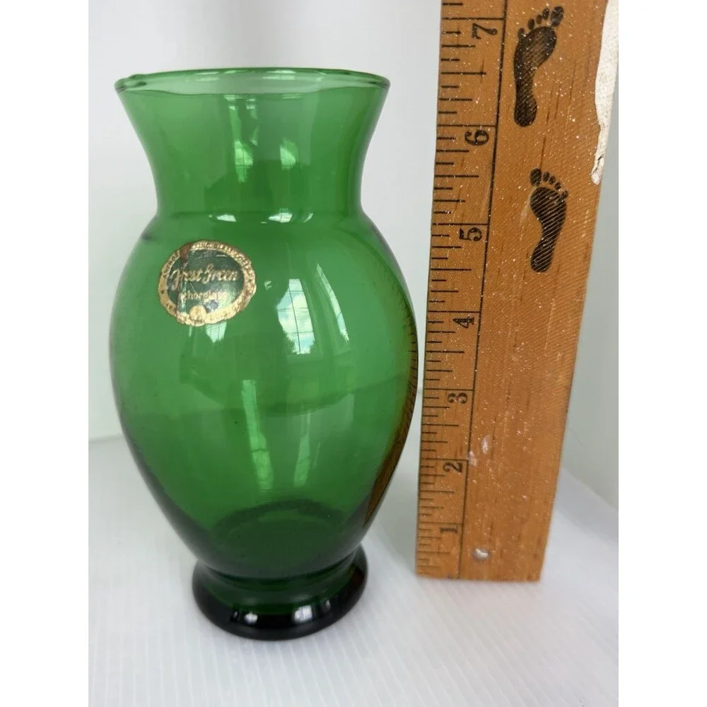 Vintage Anchor Hocking Emerald Forest Green Bud Vase 6.5